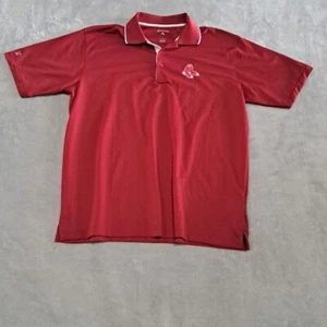 Mens Antigua Boston Red Sox Polo Short Sleeve Shirt 100% Polyester Size L - Picture 1 of 7