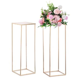 Nuptio Gold Vases for Centerpieces Wedding - 2 Pcs 31.5 inch Tall Metal Flowe... - Picture 1 of 7