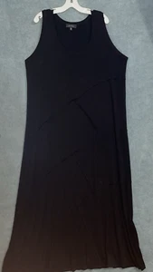 Karen Kane Dress Womens 2X Black Maxi Sleeveless Stretch Knit Beachy Comfortable - Picture 1 of 13