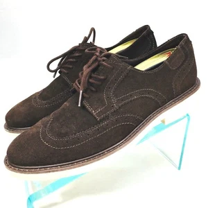 Zapatos Oxford Levi's Para Hombres Talla 9.5 Marrón Gamuza Con Cordones Punta de Ala Hipster Informales Usados - Imagen 1 de 12