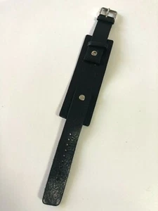 FOSSIL BLACK LEATHER STRAP 100% ORIGINAL 20mm - NEW ! - Picture 1 of 4
