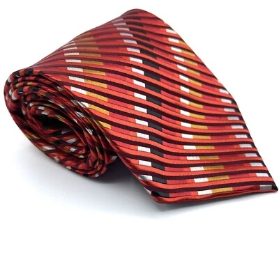 Corbata "Aurelio Valentino" Rayas Rojas Clásica Para Hombre Italiana Usada Foto 1 de 4