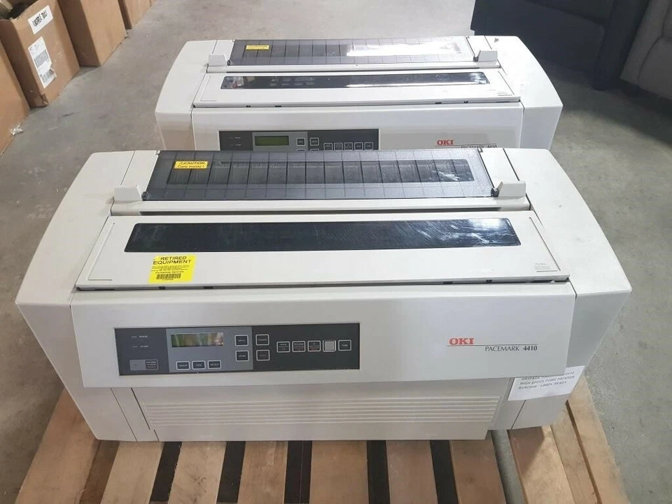 OKI Pacemark 4410 dual 9-pin dot matrix high-speed form printer - Image 1 of 3
