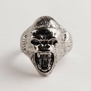 Gorilla Ring silberfarben Affe Größe 7 8 9 10 12 13 & 14 Modeschmuck - Bild 1 von 4