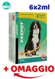 EXSPOT 6 Pipette da 2 ml → Antiparassitario Spot on per CANI da 41 Kg a 55 Kg - Foto 1 di 2