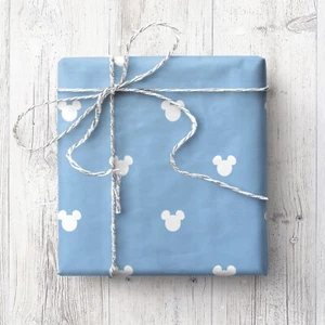 Mickey Mouse Ears (Blue) Birthday Wrapping Paper (2 Sheets) - Picture 1 of 1