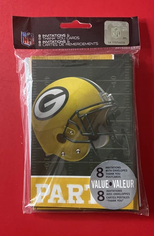 GREEN BAY PACKERS Invitations & Envelopes & Thank You Postcards NFL Football NEW Cover