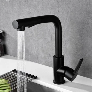 Grifo de fregadero de cocina para baño boquilla giratoria grifo mezclador frío caliente latón montado en cubierta - Imagen 1 de 5
