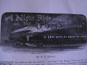 Flying Scotsman Scotchman Railway Locomotive Rare Victorian Article 1892 Watson - Bild 1 von 4