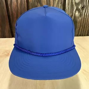 Vintage Blanko Seil Mütze blau 80er 90er Strapback Cap Retro Hipster Royal - Bild 1 von 11