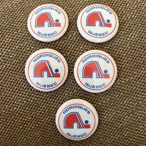 Vintage NHL Quebec Nordiques Old Logo Pin Back VINTAGE HOCKEY PIN - Picture 1 of 4