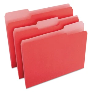 Universal 10503 1/3-Cut Tabs Deluxe File Folders - Letter, RD/LR (100/Box) New - Picture 1 of 4