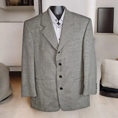 Chaqueta Blazer Chereskin Para Hombre 44S Gris Cuadros 4 Botones Sin Ventilación Foto 1 de 4