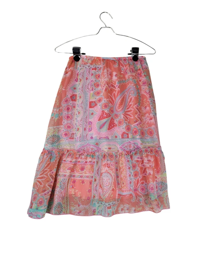 My Michelle Tiered Skirt Womens 8 Colorful Fairy Paisley Sheer Pastels Whimsical - Image 1 of 4
