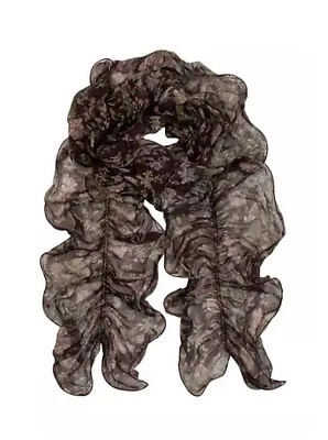 LAUREN RALPH LAUREN Mujer Otoño Floral Doble Volantes Bufanda 10" X 61" PINOT NOIR Foto 1 de 3