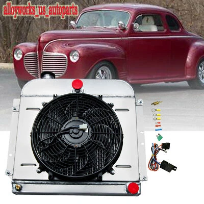 Fit 1941-1952 Plymouth Concord Special Deluxe Suburban 3 Row Radiator+Shroud Fan - Image 1 of 4
