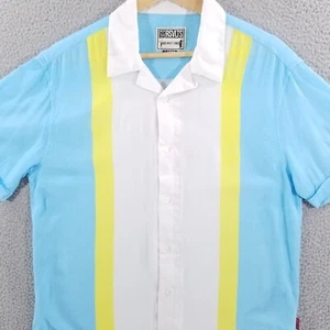 RSVLTS Kingpin Shirt Herren Large Rayon Bowling Poolside Loop Kragen Kreuzfahrt Camp - Bild 1 von 14
