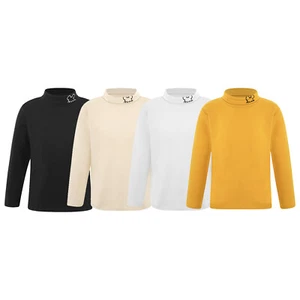 Kids Girls Boys Undershirt Soft T-shirt Turtleneck Thermal Underwear Tops - Picture 1 of 40
