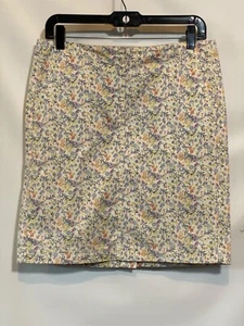 J Jill 4 Petite 4P Pastel Multicolor Floral Live-in Chino Front Fly Pencil Skirt - Picture 1 of 6