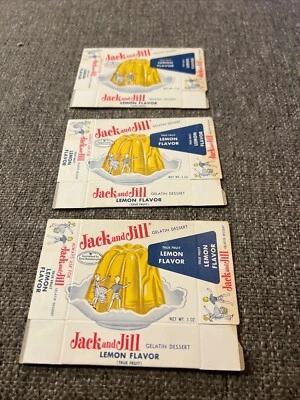 Caja publicitaria vintage de gelatina Jack & Jill de hasta (3) sabor limón sin usar Foto 1 de 4