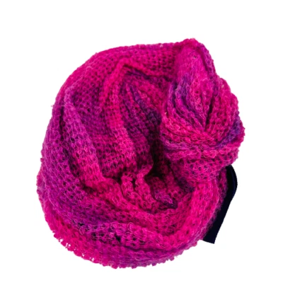 Vintage Knitted Pillbox Hat Pink Purple RARE 60's by Ultra Classic - Image 1 of 4