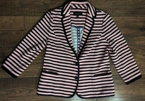 Chaqueta Blazer Talbots Para Mujer Rosa y Negro Rayas Texturizada Talla Pequeña Pequeña Pequeña - Imagen 1 de 18