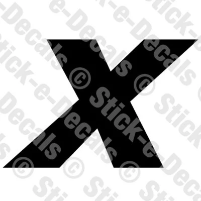 STICK-E-DECALS JERSEY LETTER X Vinyl Die Cut Decal Sticker - Sport Athlete Alphabet Text - A4