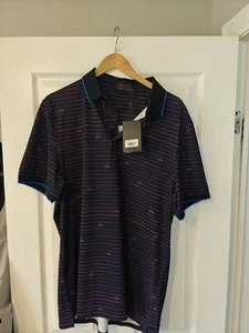 G/FORE SCRIPT STRIPE RIB COLLAR TECH PIQUÉ GOLF POLO SIZE XL - Bild 1 von 8