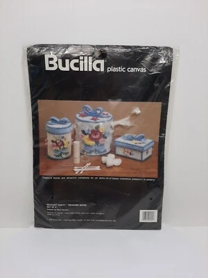 Kit artesanal de lona de plástico flores cajas tesoros tocador ramo bucilla #6060 D30 Foto 1 de 4