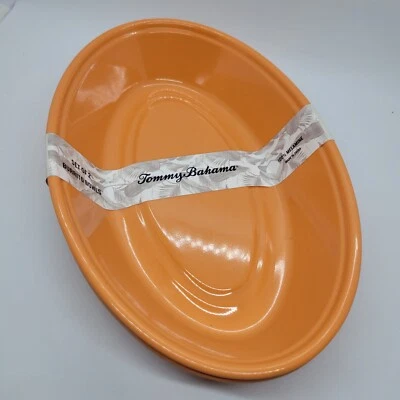 Tommy Bahama Melamina Burrito Bowl Naranja Rústico Craquelado 10" x 6" Juego de 2 NUEVO Foto 1 de 4