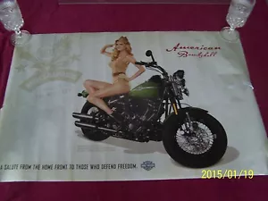 HARLEY-DAVIDSON Motorcyles,"2 HERMOSAS mujeres en "HARLEY'S", póster de doble cara - Imagen 1 de 1