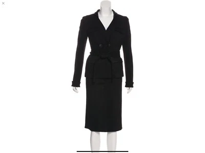 Traje Chaqueta y Falda con Cinturón Diane von Furstenberg, Negro, Talla S US4 Foto 1 de 4