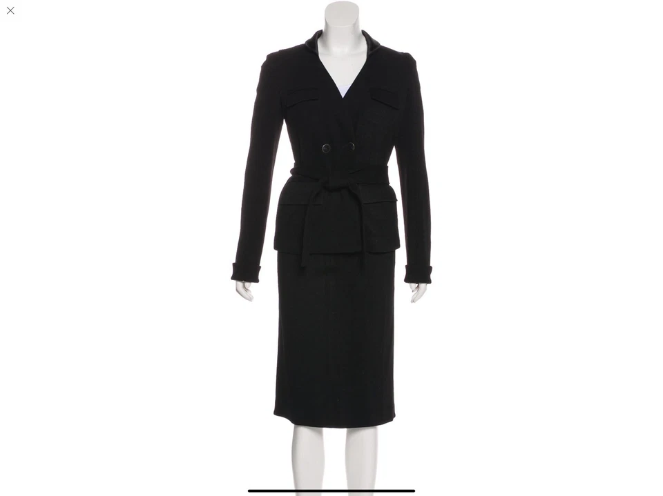 Traje Chaqueta y Falda con Cinturón Diane von Furstenberg, Negro, Talla S US4 Foto 1 de 4