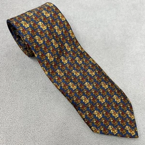 Burberrys London Men’s Silk Dog With Bow Tie Blue Brown Made In England 59x3.5” - Picture 1 of 9