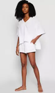 SEAFOLLY Double Cloth Set | Shorts + Top | Musselin Weiß | Strand | OVP 139,90€ - Bild 1 von 13