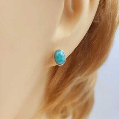 Parafusos de amazonita verde, joias feitas à mão de pedras preciosas, prata esterlina, tachas - Imagem 1 de 4