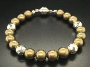 PULSERA JOYERÍA CAZA 925/- PLATA RODIO. CON MKP Y HEMATITA Y CIERRE MAGNÉTICO - Imagen 1 de 3