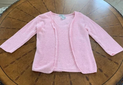 Coldwater Creek Soft Pink 2 Piece Top And Cardigan Sweater Set Size XS 4-6 EUC - Image 1 of 4