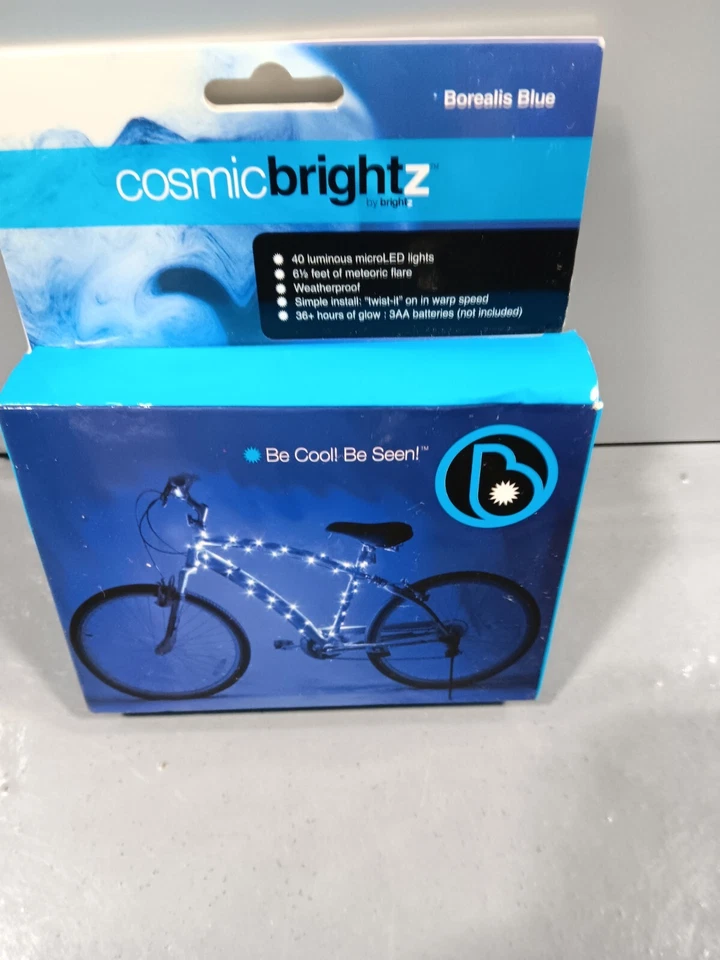 Cosmic Brightz 60 Micro LED Bicycle Safety Light Accessory in Borealis Blue
