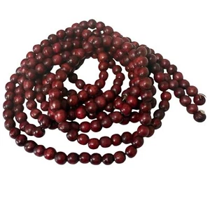 Holzperlen Girlande Preiselbeere rot Holzperlen Christbaumschmuck 9 Fuß - Bild 1 von 5