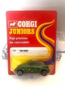 CORGI JUNIORS 1973 60 VW 1300 MINT on MINT UNPUNCHED ORANGE CARD NM BUBBLE HUSKY - Picture 1 of 5