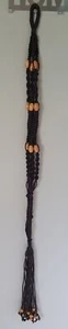 Macrame Plant Hanger Brown With Lighter Brown Wooden Beads. - Picture 1 of 4