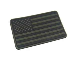 3D PVC USA USA VEREINIGTE STAATEN AMERIKANISCHE FLAGGE TAKTISCHER GUMMI HAKEN AUFNÄHER WALD - Bild 1 von 3