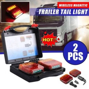 2X-7Pin LED Magnetic Wireless Trailer TailLight-Kit For Trailer-Truck Automotive - Picture 1 of 11