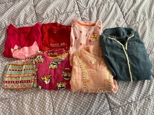 Girls Lot Of 7 Clothing Items size 7/8 Cat & Jack Art Class Tops PJs Tunics - Picture 1 of 23