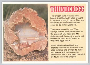 Postal mineral de roca estatal Oregon Thunderegg - Imagen 1 de 2