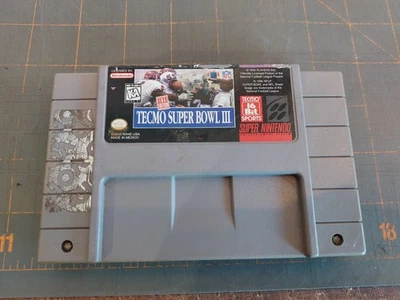 Game Cart Only Tecmo Super Bowl III 3 Super Nintendo SNES - Image 1 of 4