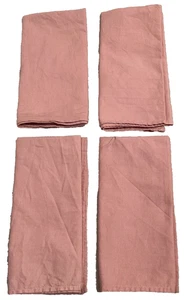Salmon Pink Cloth Napkins Set 4 Lot 16" Square Table Place Setting Holiday Decor - Picture 1 of 5