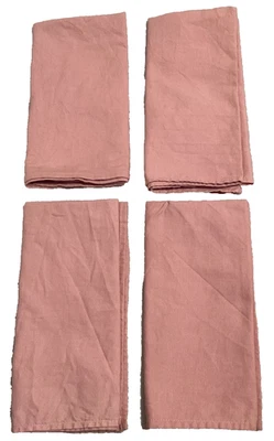 Salmon Pink Cloth Napkins Set 4 Lot 16" Square Table Place Setting Holiday Decor - Image 1 of 4
