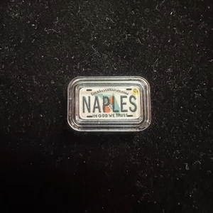 License Plate Tag 1g .999 Silver Gold Silver Naples Proof Like Colorized Art Bar - Picture 1 of 4